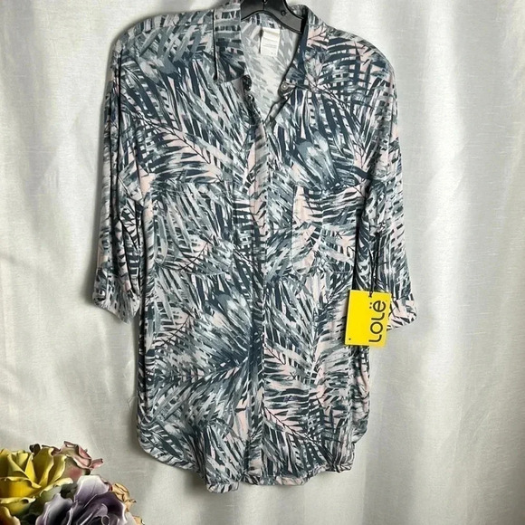 Tunic,beach cover,Jungle palm print ,oversized ,PTP 21”,resort wear, NWT Lole - Picture 7 of 12